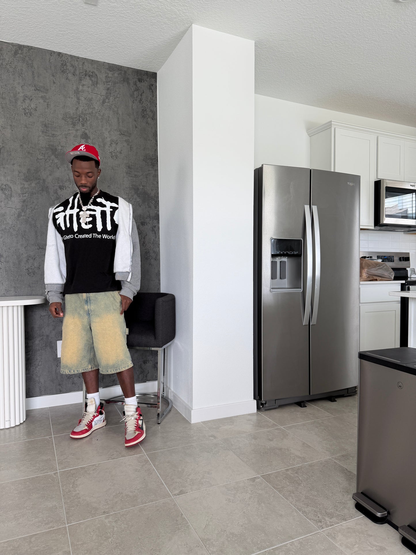 [GHETTO]ESSENTIALS TEE Black