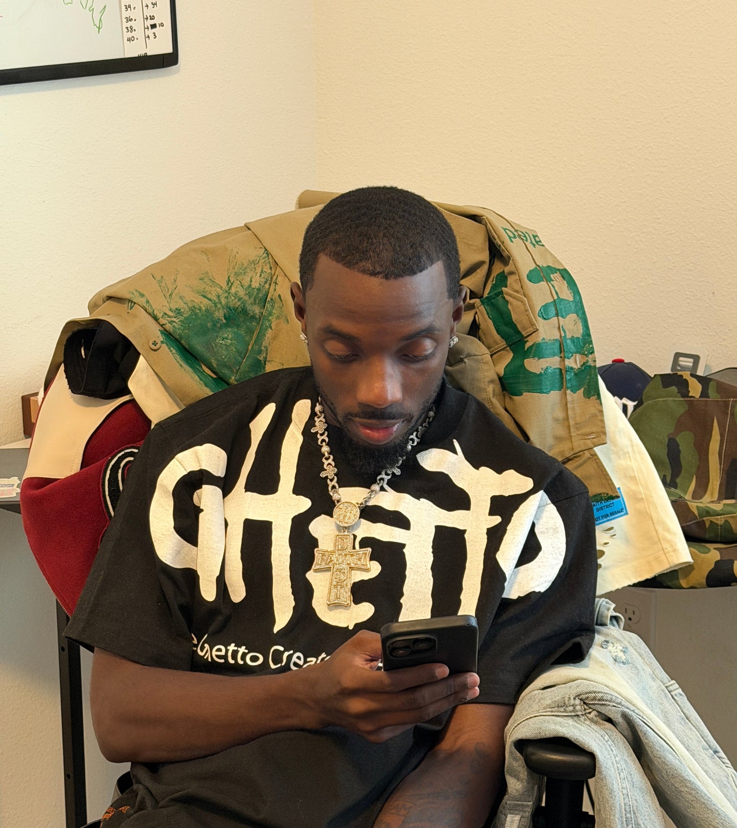 [GHETTO]ESSENTIALS TEE Black