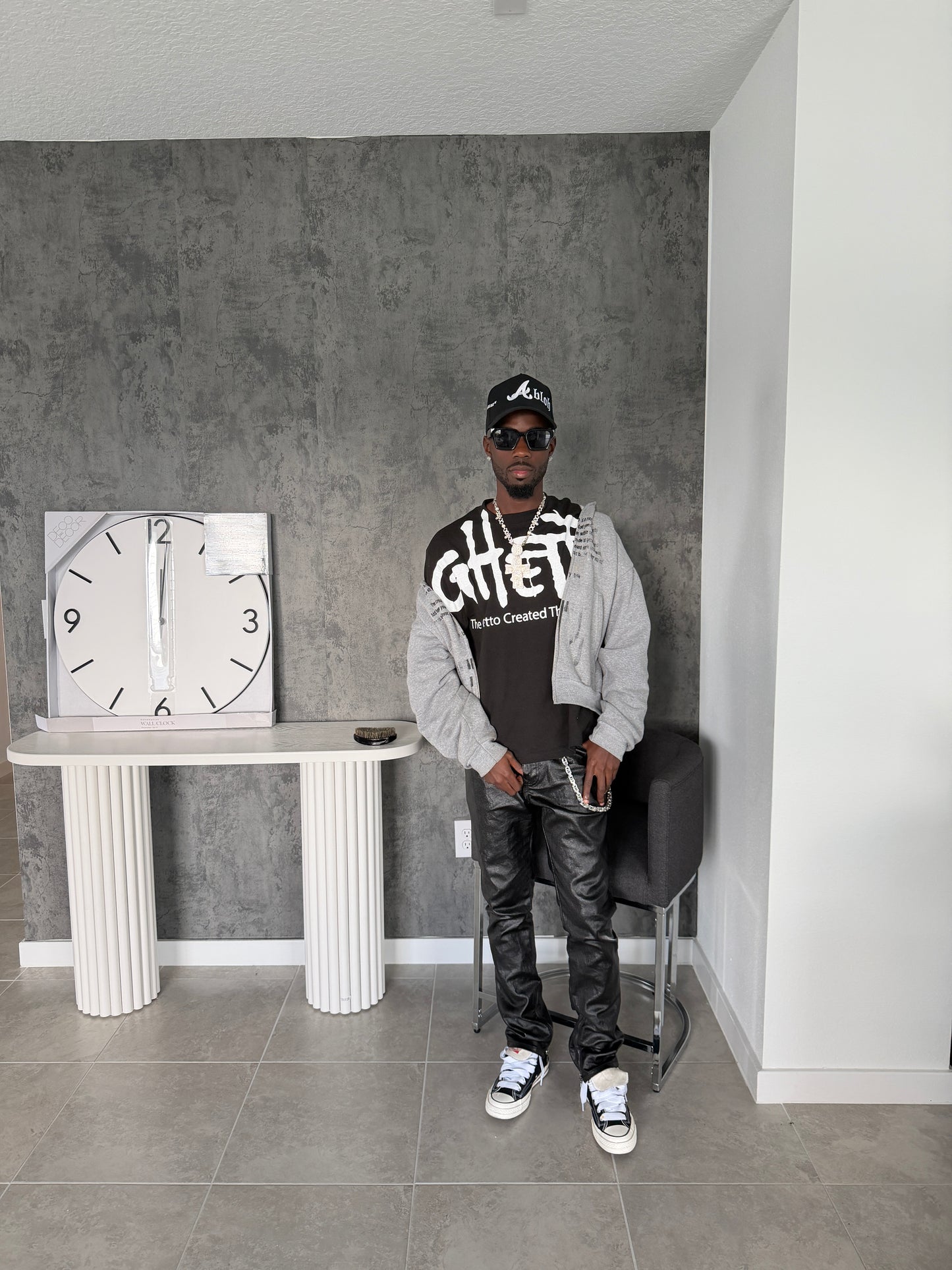 [GHETTO]ESSENTIALS TEE Black