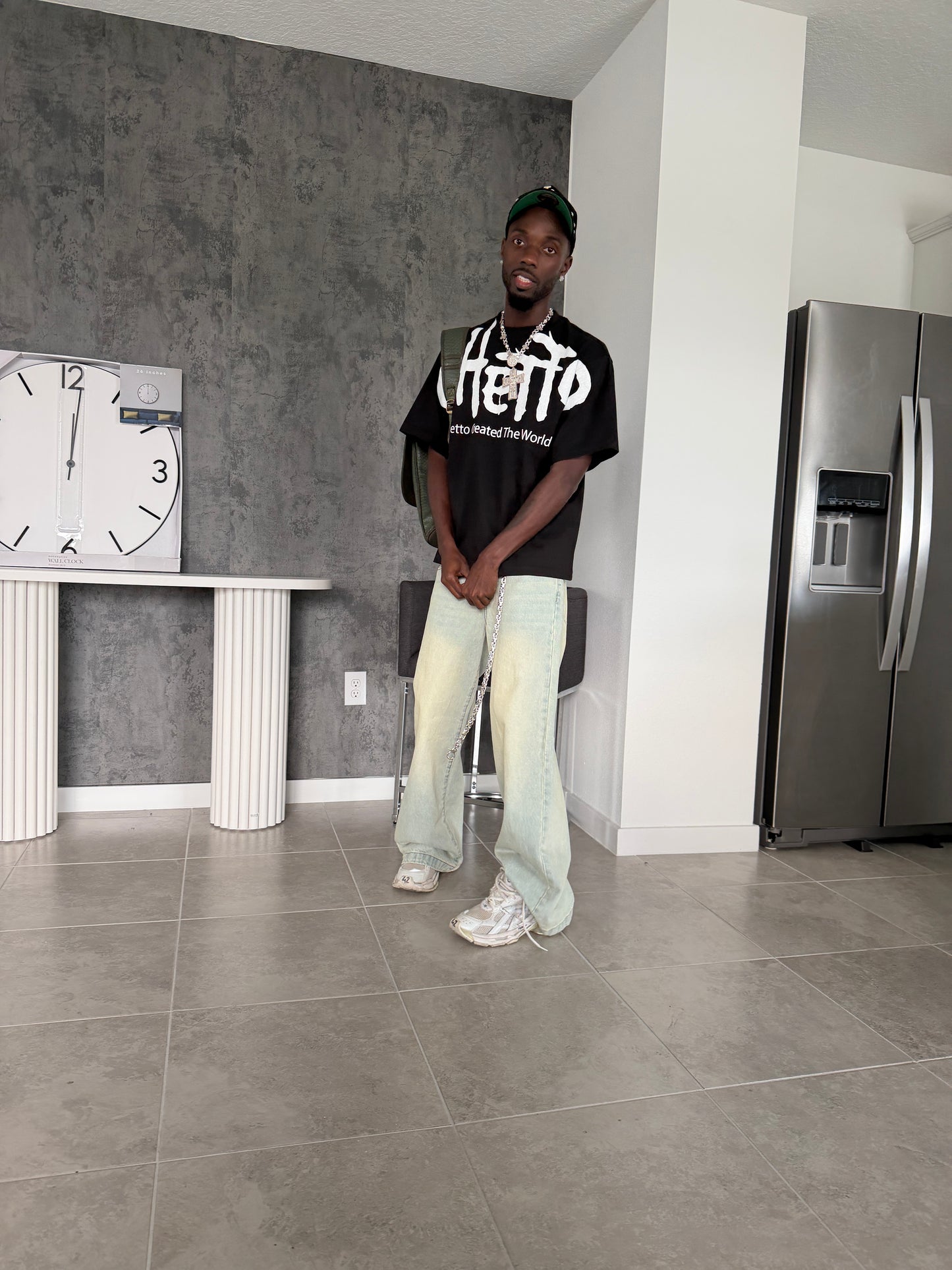 [GHETTO]ESSENTIALS TEE Black