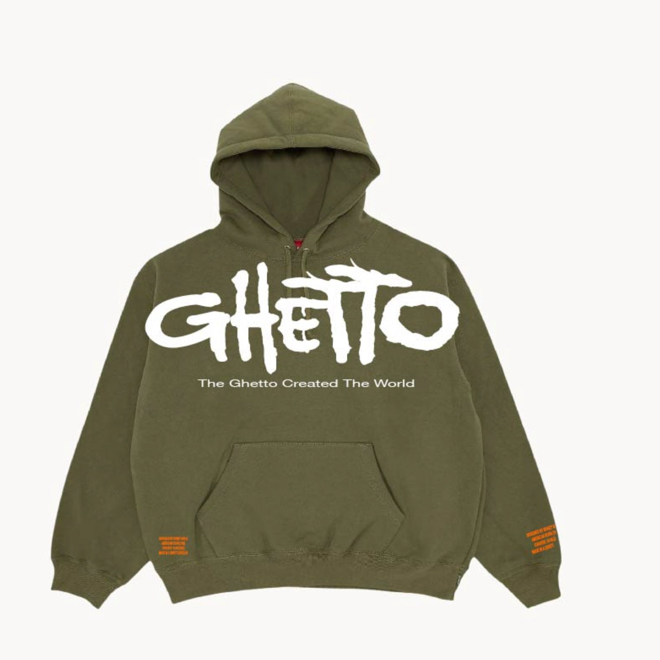 [GHETTO]ESSENTIALS HOODIE OLIVE