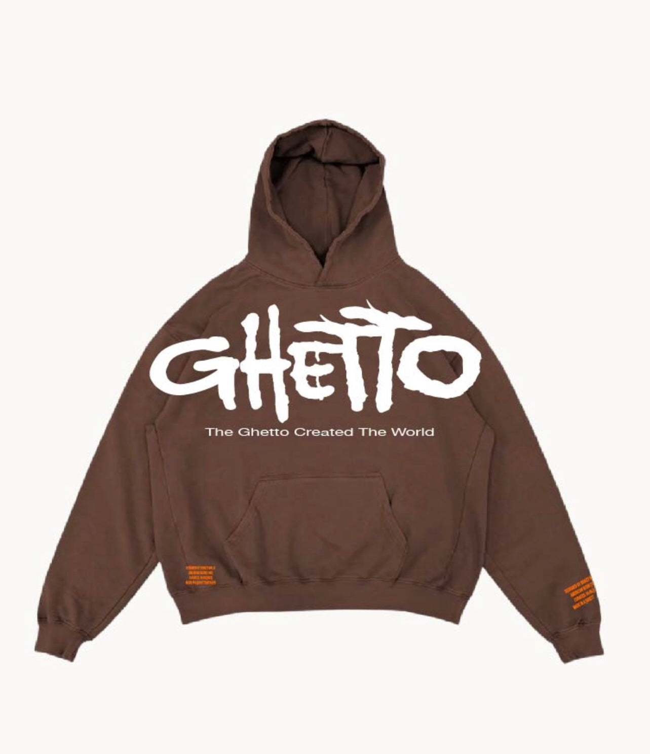 [GHETTO]ESSENTIALS HOODIE BROWN