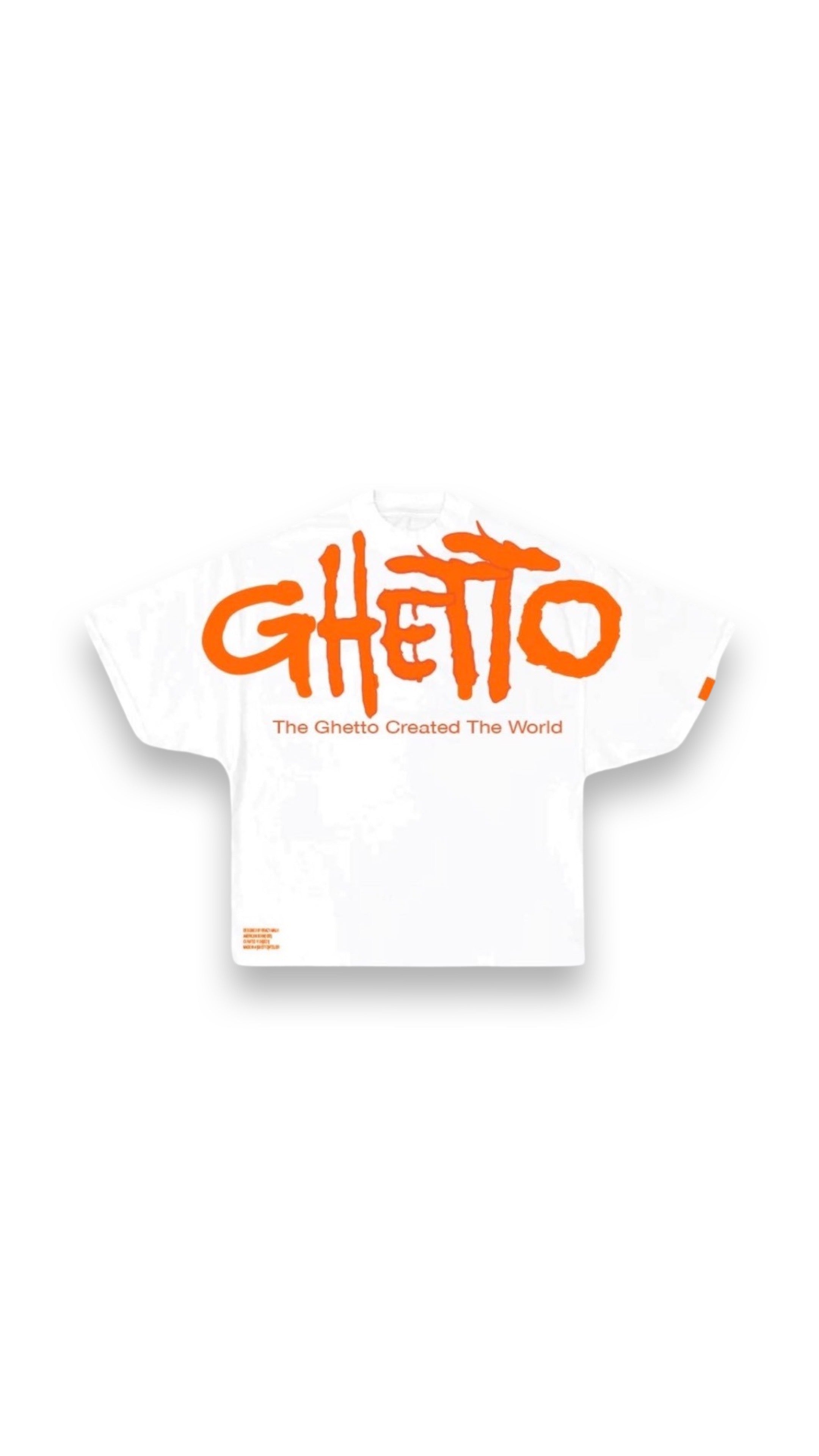 [GHETTO]ESSENTIALS TEE WHITE ORANGE