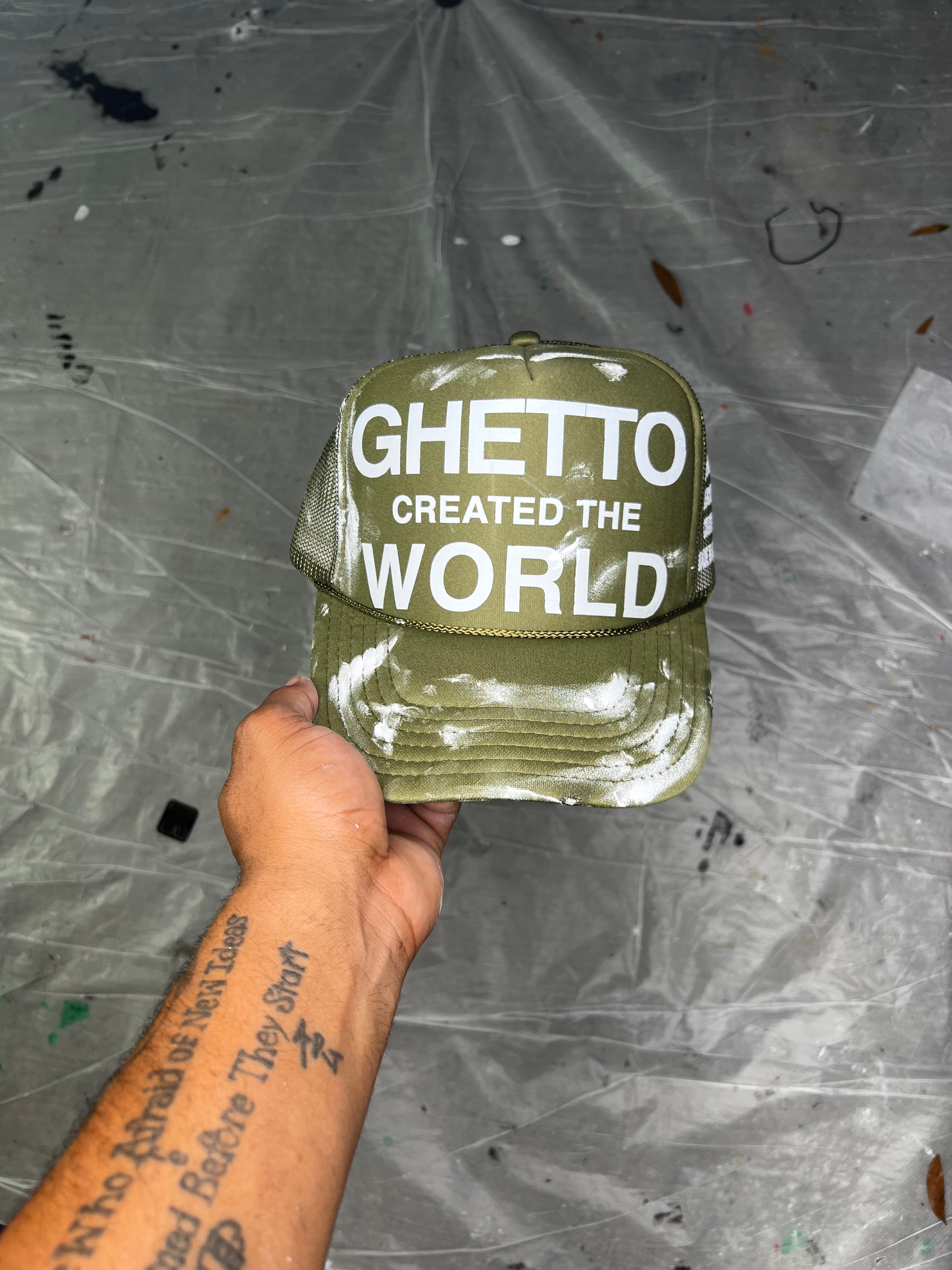 [GHETTO CREATED THE WORLD] TRUCKER (OLIVE GREEN)